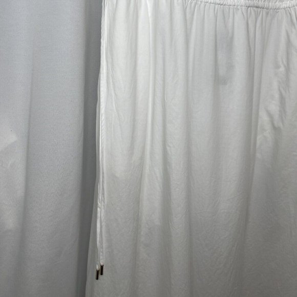 SOLD NWT Country Road White Cotton Maxi Dress Size 16 Elastic Detail Tie Slit - Picture 8 of 16